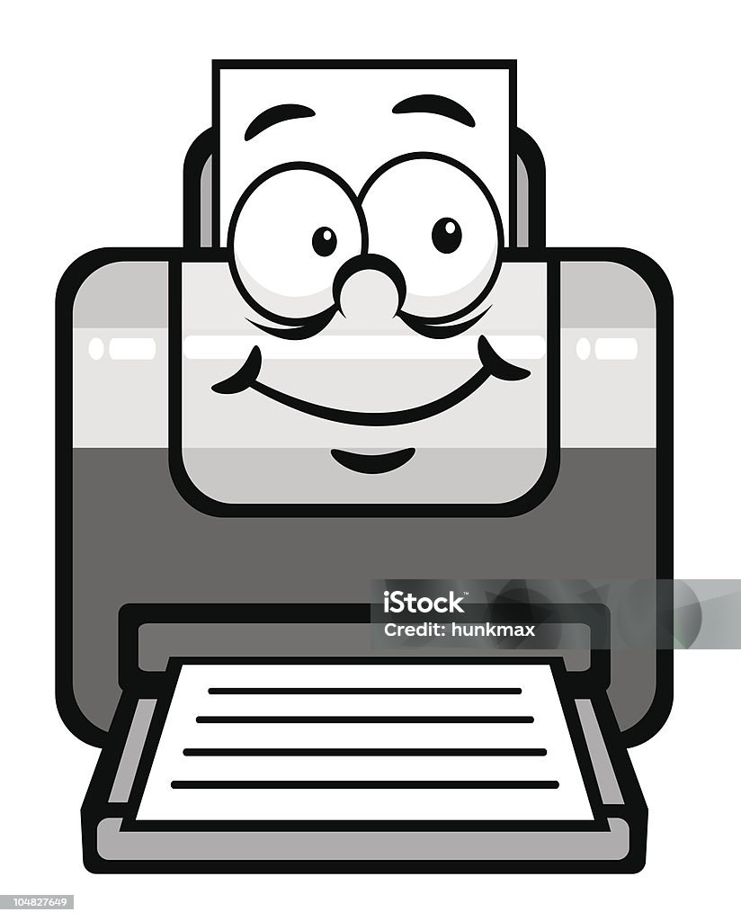 illustration of cartoon printer on the white background,vector illustration.